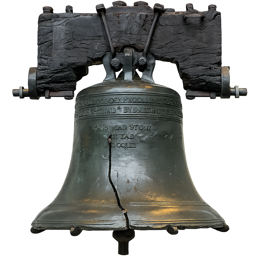 The Liberty Bell, Philadelphia — showing the famous crack